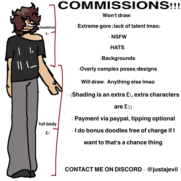 justajevil's tweet image. remade the c0mm sheet . hmu if you like homestuck and have money maybe