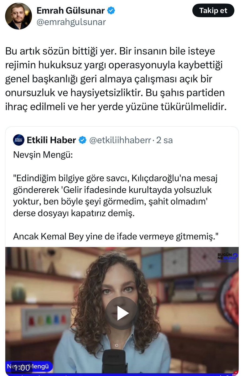 Akademik kimliğe sahip birinin, siyasi görüş ayrılıklarını böylesine nefret dolu, hakaretamiz ve linç çağrısı içeren bir dille ifade etmesi hem utanç verici hem de tehlikelidir.

Sayın Kemal Kılıçdaroğlu’na yönelik “onursuzluk”, “haysiyetsizlik” gibi ifadeler, sadece kişisel bir