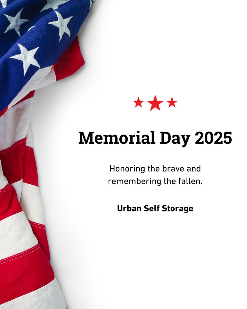 urbanstorage's tweet photo. Today, we pause to reflect on the courage, sacrifice, and legacy of those who served our country 🇺🇸

Wishing you a peaceful Memorial Day filled with gratitude ❤️🤍💙

#UrbanStorage #UrbanWORKlofts #MemorialDay https://t.co/j29MKKeOUh