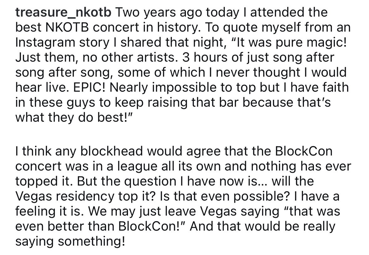 treasure_nkotb's tweet photo. Two years since the epic BlockCon concert! One of my favorite NKOTB memories of all time.
#nkotb #blockcon https://t.co/ZXeBIRRKqo
