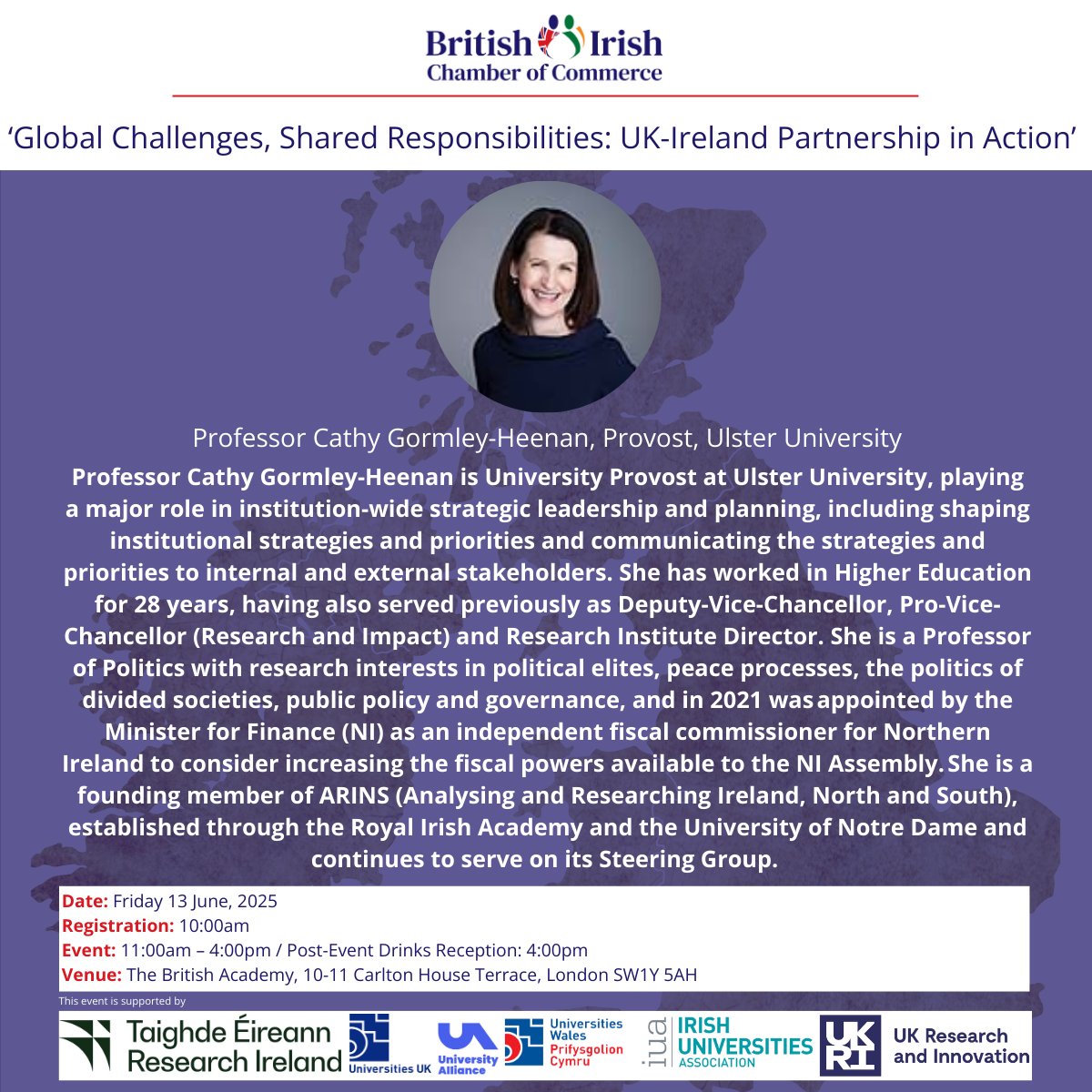British Irish Chamber of Commerce (@brirecham) on Twitter photo š£ Speaker Announcement: Professor Cathy Gormley-Heenan, Provost, Ulster University.
āGlobal Challenges, Shared Responsibilities: UK-Ireland Partnership in Actionā
#BICC #HERConference25
<a href="/Researchirel/">Research Ireland</a> <a href="/UniversitiesUK/">Universities UK</a> <a href="/UniAlliance/">University Alliance</a> <a href="/IUAofficial/">Irish Universities Assoc.</a> <a href="/uniofwarwick/">University of Warwick</a> <a href="/UlsterUni/">Ulster University</a> š£ Speaker Announcement: Professor Cathy Gormley-Heenan, Provost, Ulster University.
āGlobal Challenges, Shared Responsibilities: UK-Ireland Partnership in Actionā
#BICC #HERConference25
<a href="/Researchirel/">Research Ireland</a> <a href="/UniversitiesUK/">Universities UK</a> <a href="/UniAlliance/">University Alliance</a> <a href="/IUAofficial/">Irish Universities Assoc.</a> <a href="/uniofwarwick/">University of Warwick</a> <a href="/UlsterUni/">Ulster University</a>
