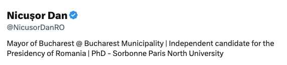 ralucaoda's tweet photo. Time to (proudly) update your X bio @NicusorDanRO 🤩 https://t.co/tR3kbUUnFf