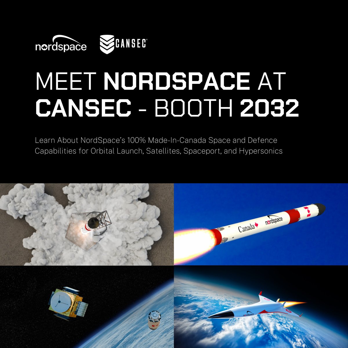 Nord_Space's tweet image. 🇨🇦 Meet NordSpace at CANSEC in Ottawa from May 27 - 29th at Booth 2032 as we share our progress, capabilities, and vision for Canada's future in space for assured access, security and sovereignty. Talk to us about:
🚀 SHARP - (Supersonic and Hypersonic Applications Research…