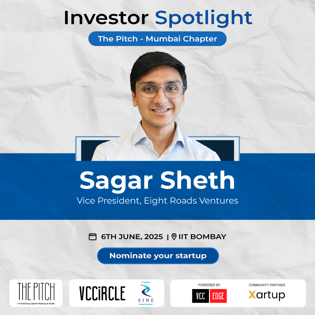 vccircle's tweet photo. Welcoming @sagar8sheth  as an investor at VCCircle The Pitch, in partnership with @SINEIITB &amp; powered by @vccedge, with support from @xartup!

Pitch to him and other visionary leaders at the Pitch.    Pitch now: https://t.co/i0jlStg4o3

#vccircle #thepitch @8roadsventures https://t.co/aNjd8DDbOa