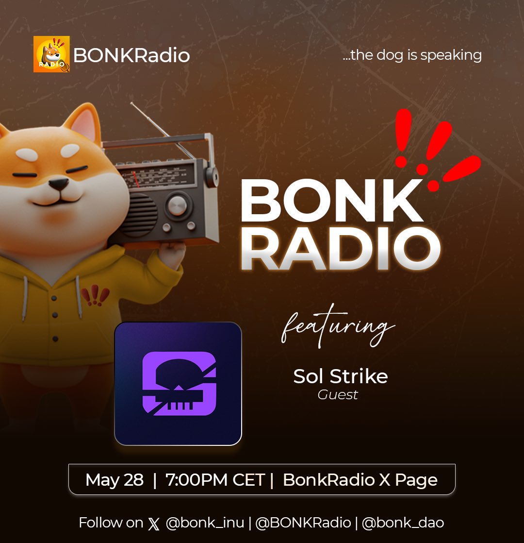 BONKRadio ❗️❗️❗️ (@bonkradio) on Twitter photo BONK as a character in a game!
Come find out on the space with <a href="/solstrike_/">Sol Strike</a>
Set your reminder
x.com/i/spaces/1eaJb…
Like and comment ❗❗❗ BONK as a character in a game!
Come find out on the space with <a href="/solstrike_/">Sol Strike</a>
Set your reminder
x.com/i/spaces/1eaJb…
Like and comment ❗❗❗
