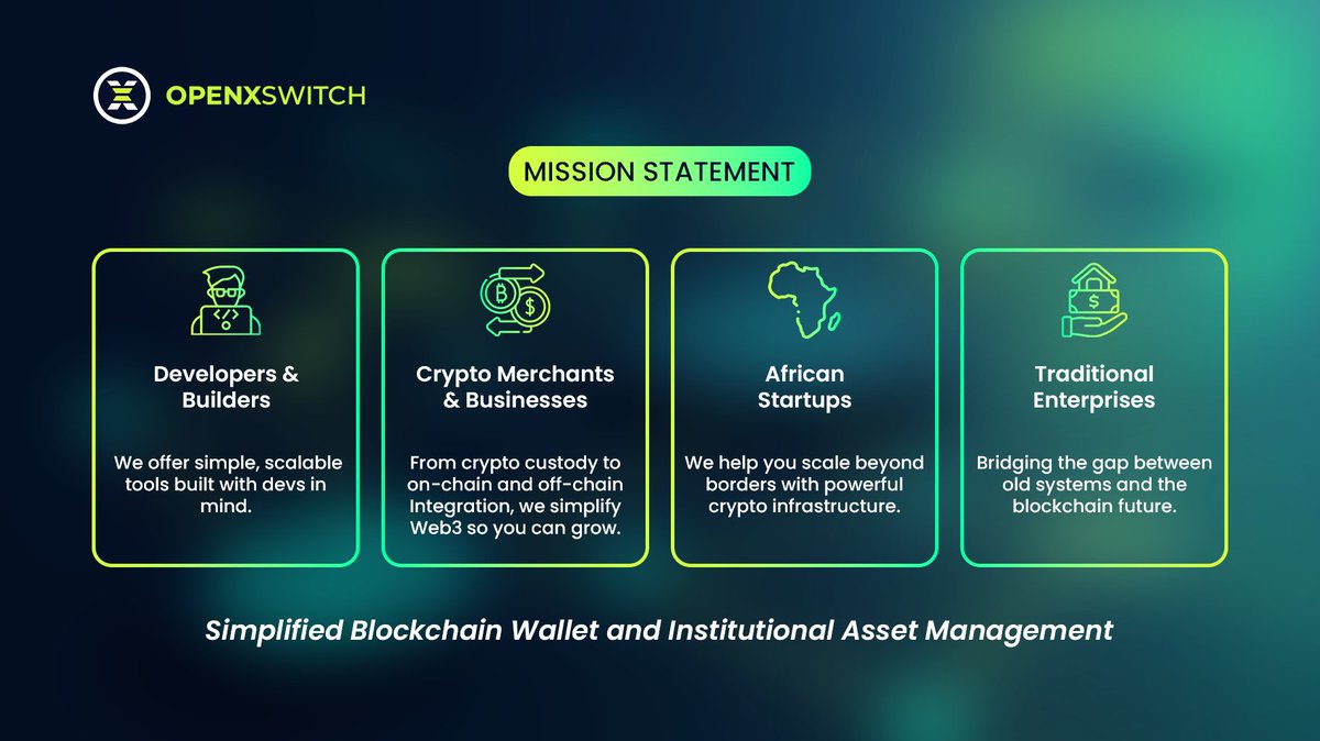 OpenXSwitch's tweet image. We&apos;re building the future of blockchain wallets and institutional asset management—simple, secure, and scalable.

We’re making crypto infrastructure effortless to integrate and seamless to adopt—for businesses and builders alike.

#OpenXSwitch #DigitalAssets #WalletInfrastructure