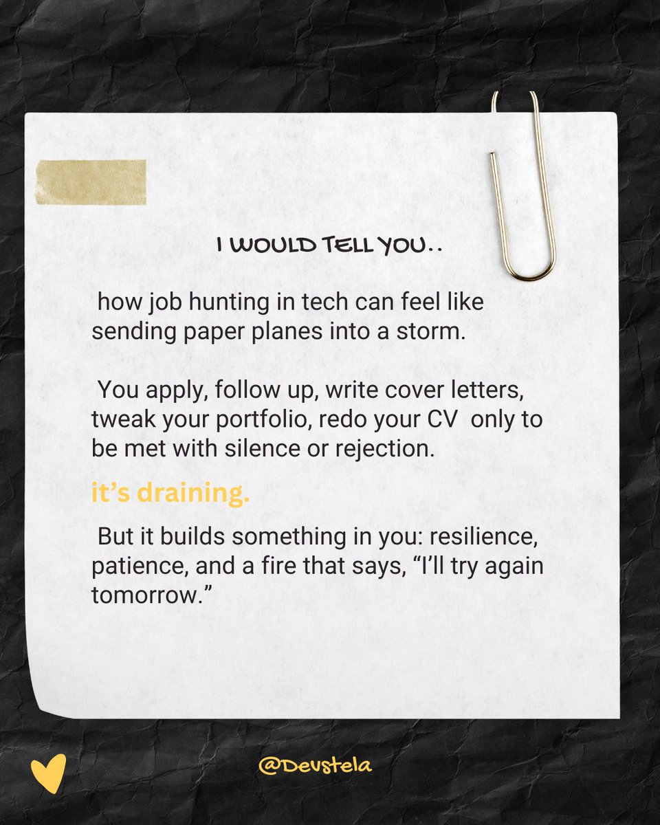 DevStella19's tweet photo. Imposter syndrome. Rejections. Growth.
I’m learning, unlearning, and currently looking for a software testing internship.
This journey is far from perfect but it’s mine.🫶🏽
#TechTok #WomenInTech #SoftwareTesting #GenZInTech #OpenToWork #QAIntern #RelatableTech #TechJourney https://t.co/5gFIfYjB03