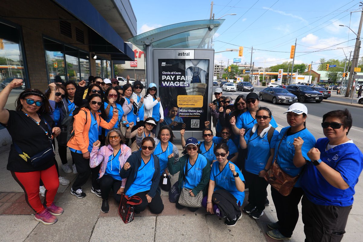SEIUHealthCan's tweet image. Make them pay! ✊
In 2023, home care provider Circle of Care received $1.8 million healthcare dollars to raise PSW wages and benefits. PSWs are still waiting.
Our incredible Circle of Care members joined together at our bus ads across Toronto to deliver a clear message: It’s…