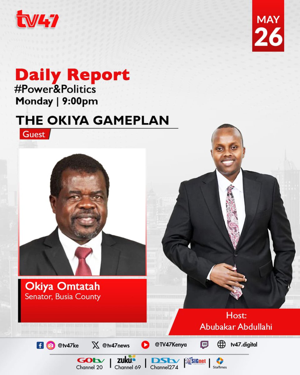 OkiyaOmtatah's tweet image. Join me today on @tv47news from 9pm.
THE OKIYA GAMEPLAN.