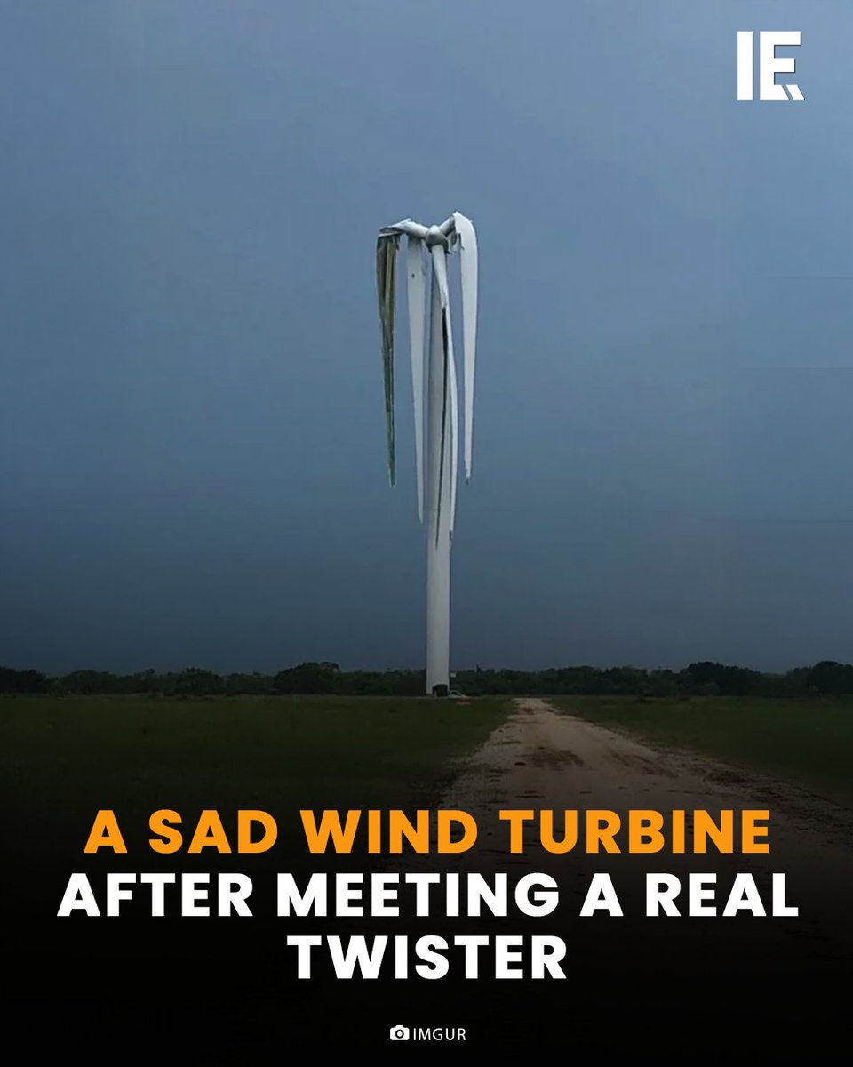 IntEngineering's tweet image. This wind turbine was no match for the tornado that tore through the area. Its twisted blades now hang like drooping arms after the storm—a rare and sobering sight from the heart of wind country.

For more content like this, please visit: link.ie.social/WmzSdU

#EngineeringFail…