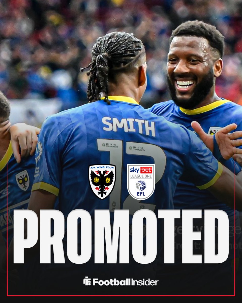 🤯 AFC Wimbeldon secure their FIFTH promotion in 9 seasons, with the club now playing League One football in next campaign. 

They return to the third after a two year absence ✅