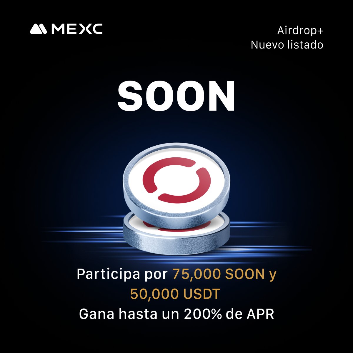 🚨 ¡POSTEA Y GANA! 🚨

🤔¿Crees que $SOON tiene potencial? ¿Te gusta el proyecto?
📢 Publica tu análisis, predicción u opinión y gana recompensas.

🤑 ¡30 ganadores se repartirán 2,175 $SOON!🔥

👇Cómo participar
1️⃣ Publica sobre $SOON o MEXC y etiquétanos con el hashtag