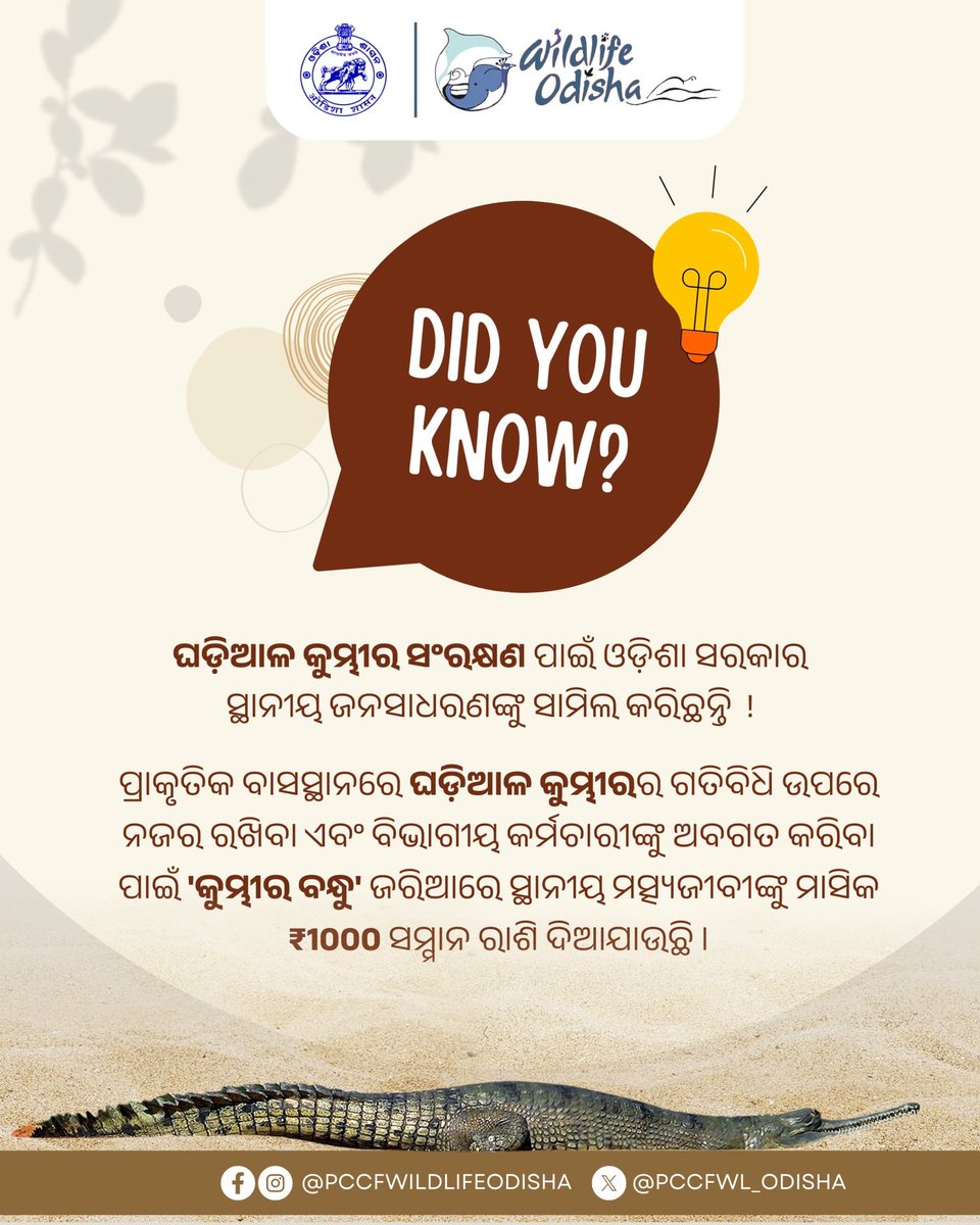 PCCF WL & CWLW, Odisha (@pccfwl_odisha) on Twitter photo рммрмирнНрнЯрмкрнНрм░рм╛рмгрнА рм╕рмВрм░рмХрнНрм╖рмг рмХрнНрм╖рнЗрмдрнНрм░рм░рнЗ рм╕рнНрмерм╛рмирнАрнЯ рмЬрмирм╕рм╛рмзрм░рмЩрнНрмХ рмнрнВрморм┐рмХрм╛ рмЕрмдрнНрнЯрмирнНрмд рмЧрнБрм░рнБрмдрнНрн▒рмкрнВрм░рнНрмгрнНрмг ред рмПрмгрнБ рмУрмбрм╝рм┐рм╢рм╛ рм╕рм░рмХрм╛рм░ рмШрмбрм╝рм┐рмЖрм│ рмХрнБрморнНрмнрнАрм░ рм╕рмВрм░рмХрнНрм╖рмг рмкрм╛рмЗрмБ рм╕рнНрмерм╛рмирнАрнЯ рмормдрнНрм╕рнНрнЯрмЬрнАрммрнАрмЩрнНрмХрнБ 'рмХрнБрморнНрмнрнАрм░ рммрмирнНрмзрнБ' рмЬрм░рм┐рмЖрм░рнЗ рморм╛рм╕рм┐рмХ тВ╣рнзрнжрнжрнж рм░рм╛рм╢рм┐ рмжрм┐рмЖ рмпрм╛рмЗрмерм╛рмП ред рмПрм╣рм╛ рммрм┐рм▓рнБрмкрнНрмд рм╣рнЛрмЗрмпрм╛рмЙрмерм┐рммрм╛ рмПрм╣рм┐ рмХрнБрморнНрмнрнАрм░ рмкрнНрм░рмЬрм╛рмдрм┐рм░ рм╕рмВрм░рмХрнНрм╖рмг рмХрнНрм╖рнЗрмдрнНрм░рм░рнЗ рм╕рнНрмерм╛рмирнАрнЯ рмЬрмирм╕рм╛рмзрм╛рм░рмг, рммрмирнНрнЯрмкрнНрм░рм╛рмгрнА рм╕рмВрм░рмХрнНрм╖рмг рмХрнНрм╖рнЗрмдрнНрм░рм░рнЗ рм╕рнНрмерм╛рмирнАрнЯ рмЬрмирм╕рм╛рмзрм░рмЩрнНрмХ рмнрнВрморм┐рмХрм╛ рмЕрмдрнНрнЯрмирнНрмд рмЧрнБрм░рнБрмдрнНрн▒рмкрнВрм░рнНрмгрнНрмг ред рмПрмгрнБ рмУрмбрм╝рм┐рм╢рм╛ рм╕рм░рмХрм╛рм░ рмШрмбрм╝рм┐рмЖрм│ рмХрнБрморнНрмнрнАрм░ рм╕рмВрм░рмХрнНрм╖рмг рмкрм╛рмЗрмБ рм╕рнНрмерм╛рмирнАрнЯ рмормдрнНрм╕рнНрнЯрмЬрнАрммрнАрмЩрнНрмХрнБ 'рмХрнБрморнНрмнрнАрм░ рммрмирнНрмзрнБ' рмЬрм░рм┐рмЖрм░рнЗ рморм╛рм╕рм┐рмХ тВ╣рнзрнжрнжрнж рм░рм╛рм╢рм┐ рмжрм┐рмЖ рмпрм╛рмЗрмерм╛рмП ред рмПрм╣рм╛ рммрм┐рм▓рнБрмкрнНрмд рм╣рнЛрмЗрмпрм╛рмЙрмерм┐рммрм╛ рмПрм╣рм┐ рмХрнБрморнНрмнрнАрм░ рмкрнНрм░рмЬрм╛рмдрм┐рм░ рм╕рмВрм░рмХрнНрм╖рмг рмХрнНрм╖рнЗрмдрнНрм░рм░рнЗ рм╕рнНрмерм╛рмирнАрнЯ рмЬрмирм╕рм╛рмзрм╛рм░рмг,