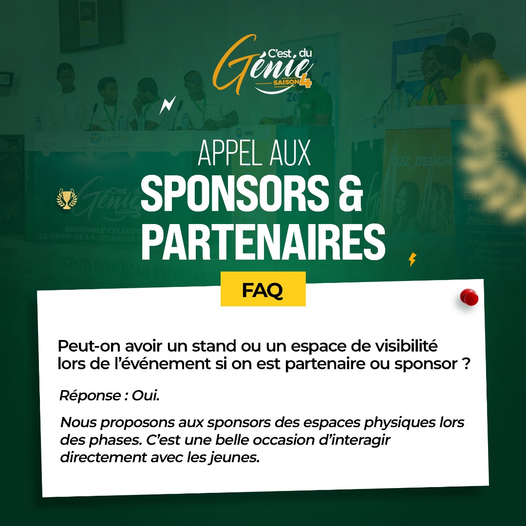 Ces questions reviennent souvent… et nos réponses sont claires ! 

Que vous soyez basé à Lomé ou dans une autre région, vous avez votre place dans cette aventure nationale.

Lien d'intention : bit.ly/AccompagnerCDG
📞 +228 90 68 10 14
✉ cestdugenie@gmail.com