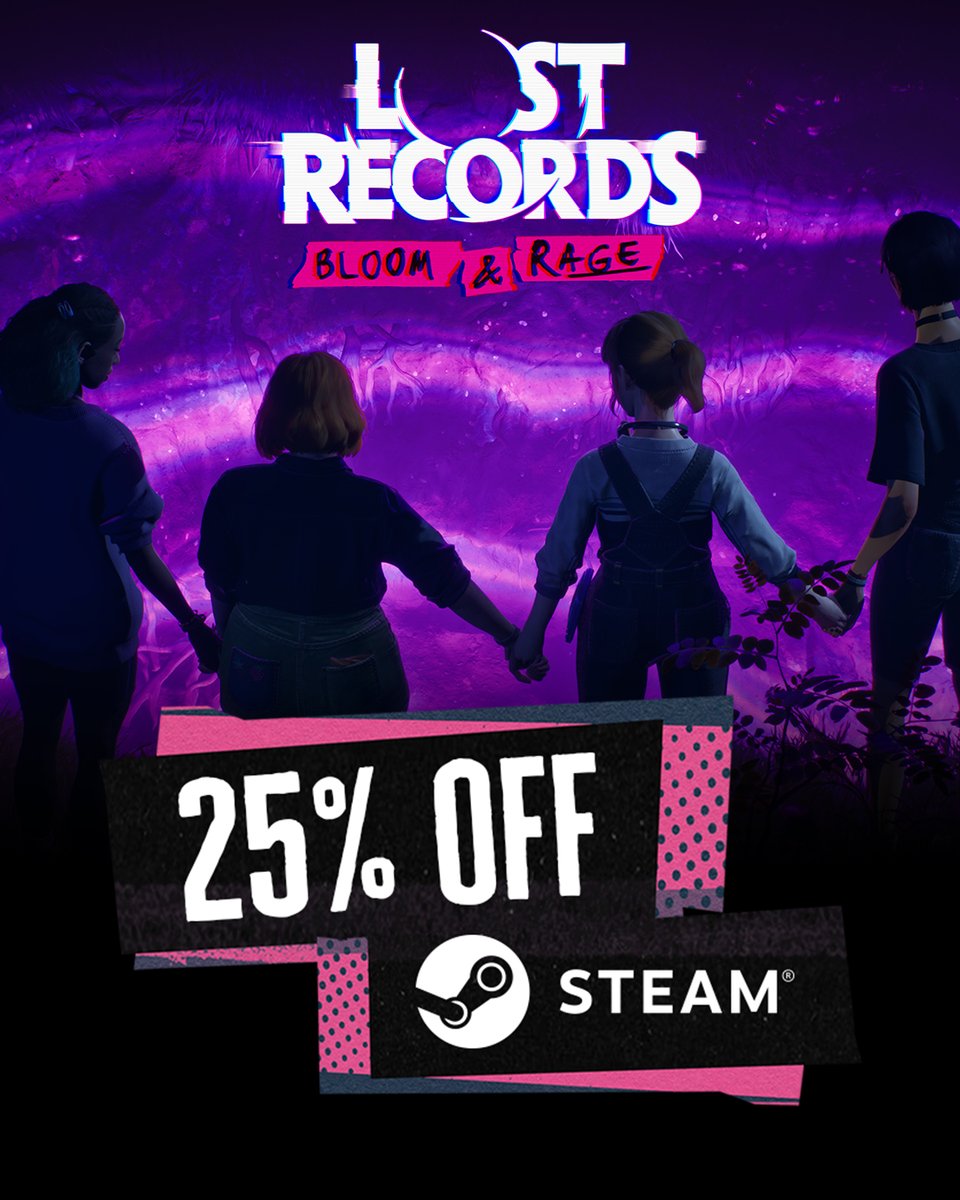 Want to know more about the big purple scary glowing thing? It’s time to get your Lost Records copy!

Grab it now at 25% off on Steam 💜

Ends in one week 👀  bit.ly/LRBR_Steam