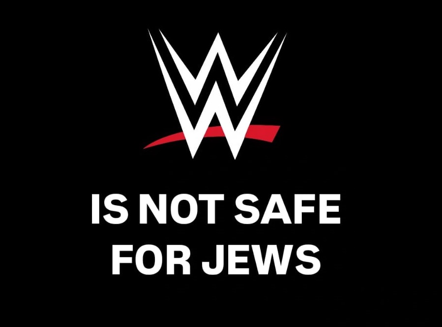 Clothesline_IL's tweet photo. We contacted WWE to get their official stance. After receiving no answer, we see that their silence is complicit with those who spread hate. WWE is officially not safe for Jews, not as wrestlers, not as employees, not as fans. 
@tko @wwe #wwenotsafeforjews https://t.co/9wRdK1y2eo