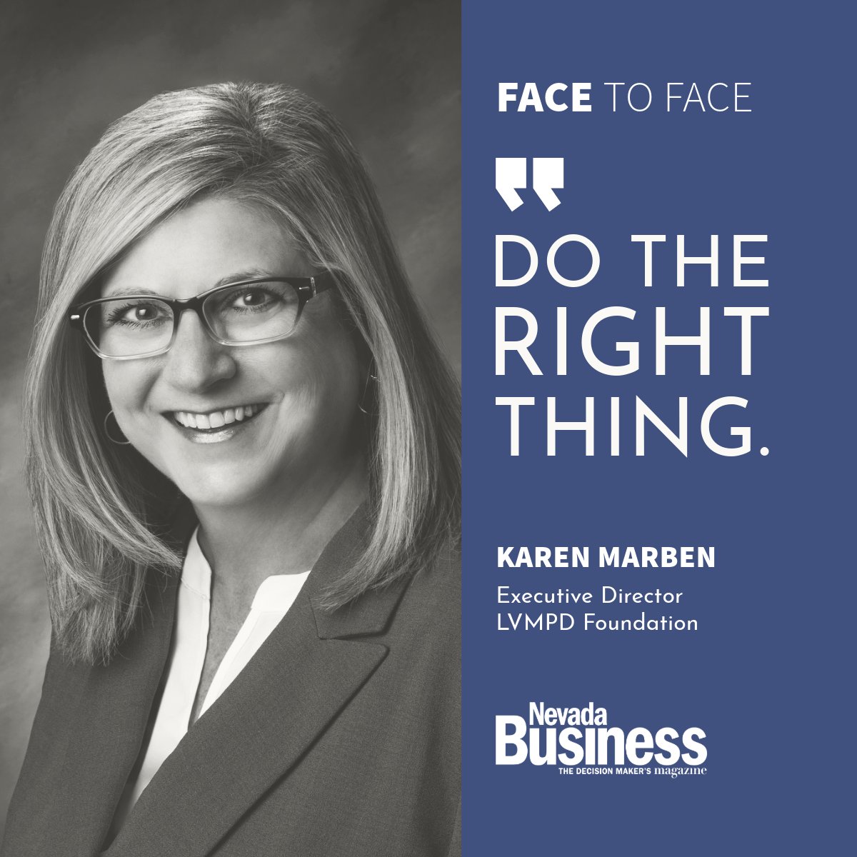 nvbizmag's tweet image. Read this month's FACE TO FACE with Karen Marben! Available in print or online at NevadaBusiness.com
