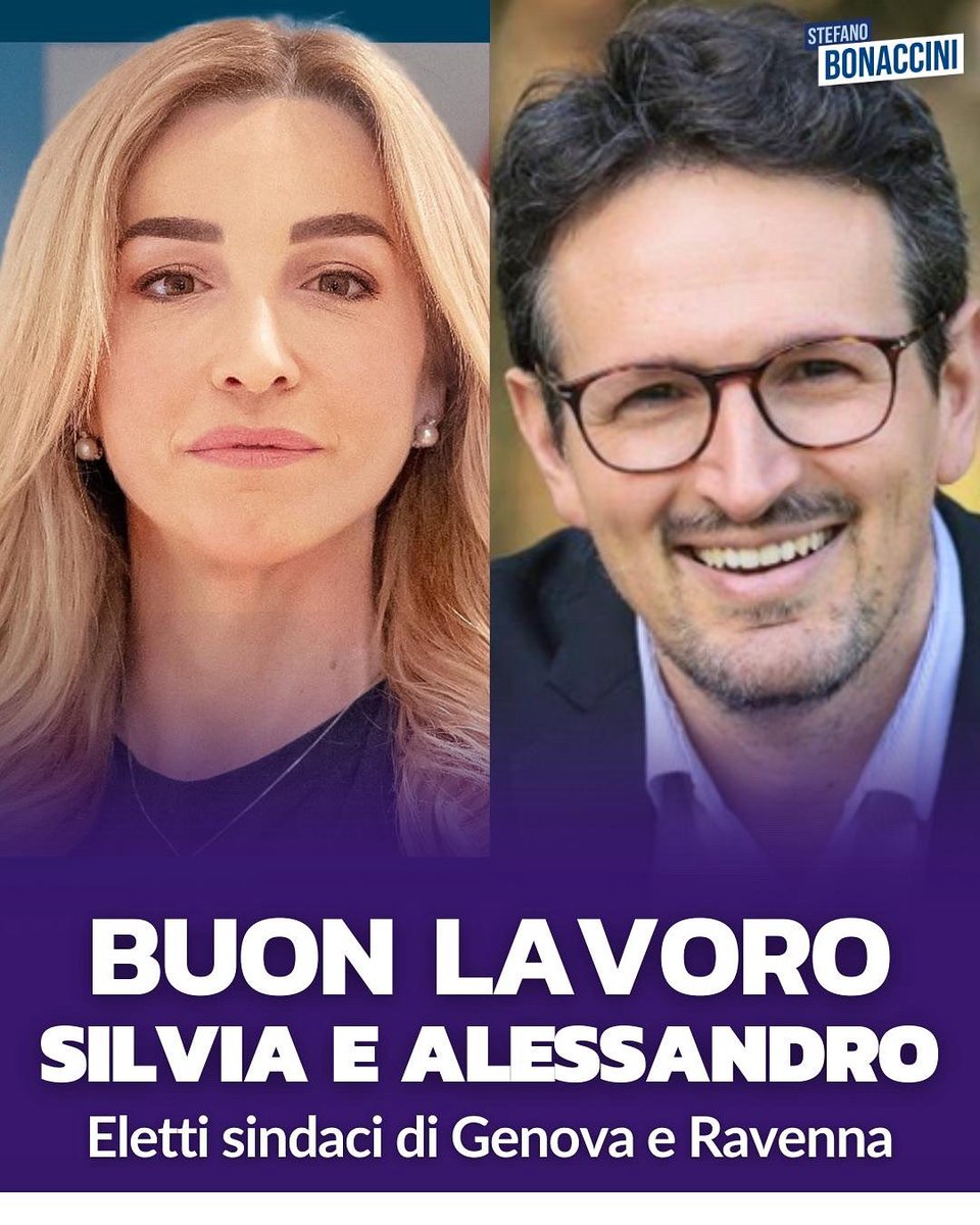 Straordinarie vittorie al primo turno a Genova, che con Silvia Salis ritorna a guida centrosinistra dopo parecchi anni, e a Ravenna con Alessandro Barattoni che sfiora il 60%! 

La dimostrazione che uniti si vince e si può battere la destra.
