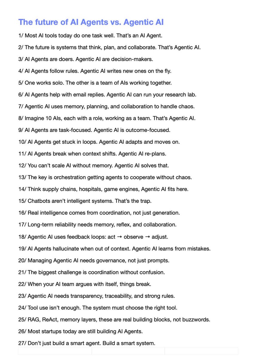 AI Agents ≠ Agentic AI. 

Most don’t know the difference: