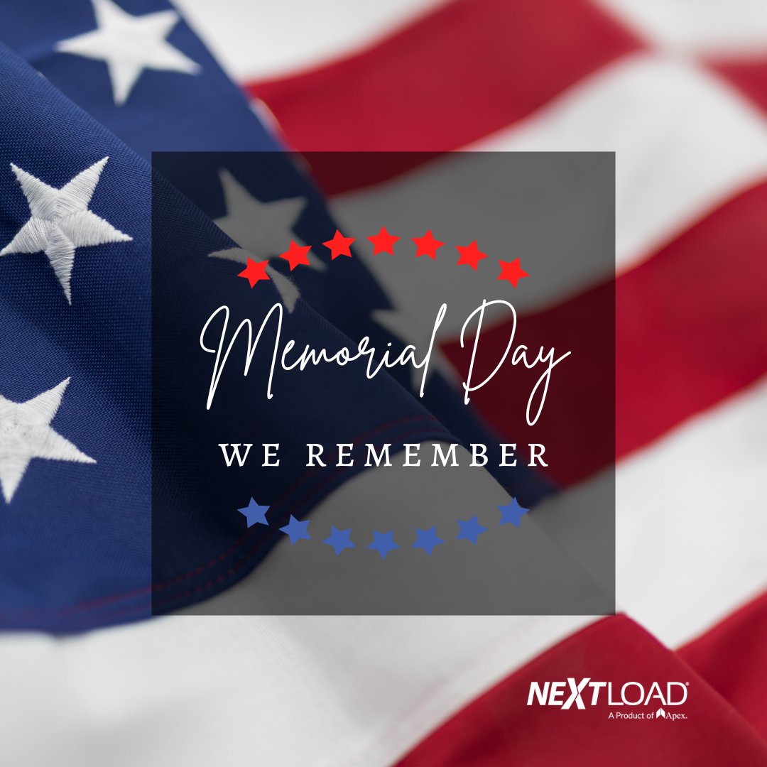 NextLoad's tweet photo. On this Memorial Day, we come together as a community to remember those who gave everything for our country. https://t.co/f06SmnIITc