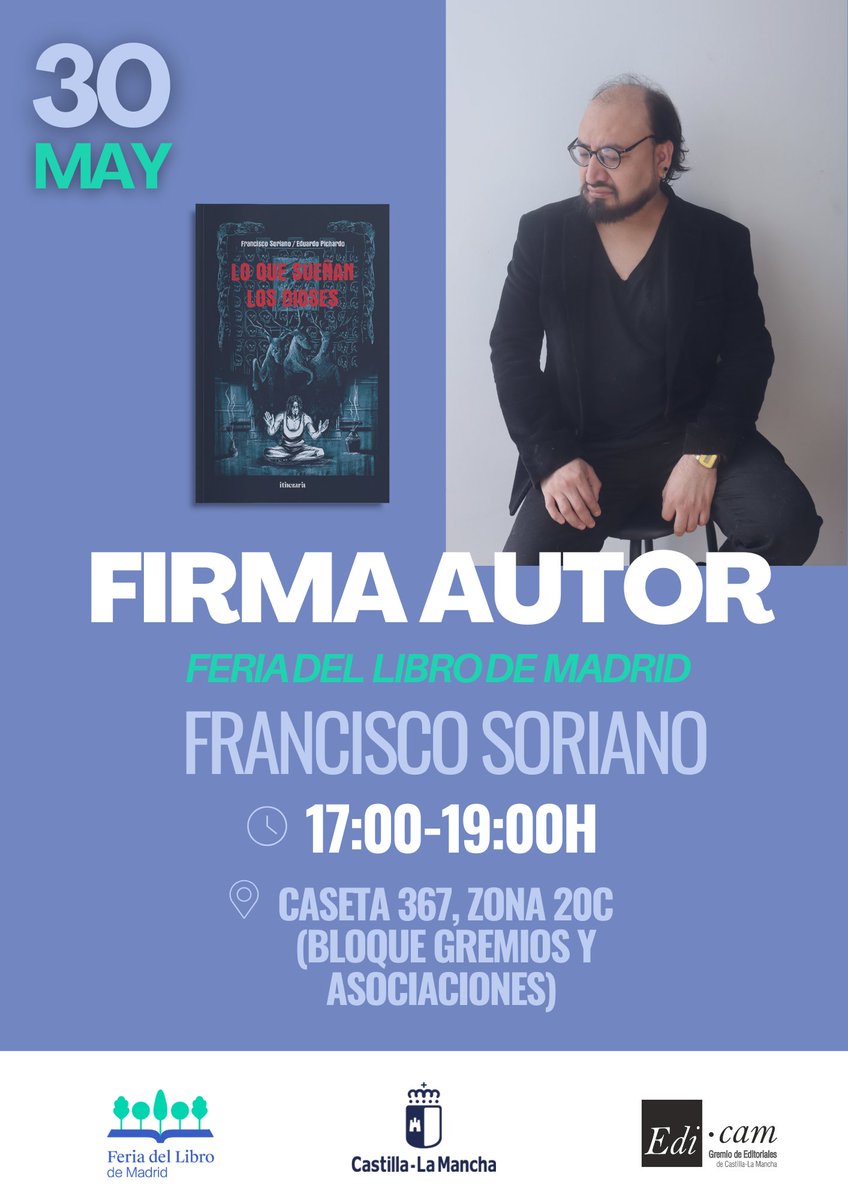 📖 Del 30 de mayo al 15 de junio Itineraria estará por primera vez en la Feria del Libro de Madrid compartiendo stand con otras editoriales compañeras del Gremio de Editoriales de Castilla-La Mancha y junto al stand de Lanzarote!!