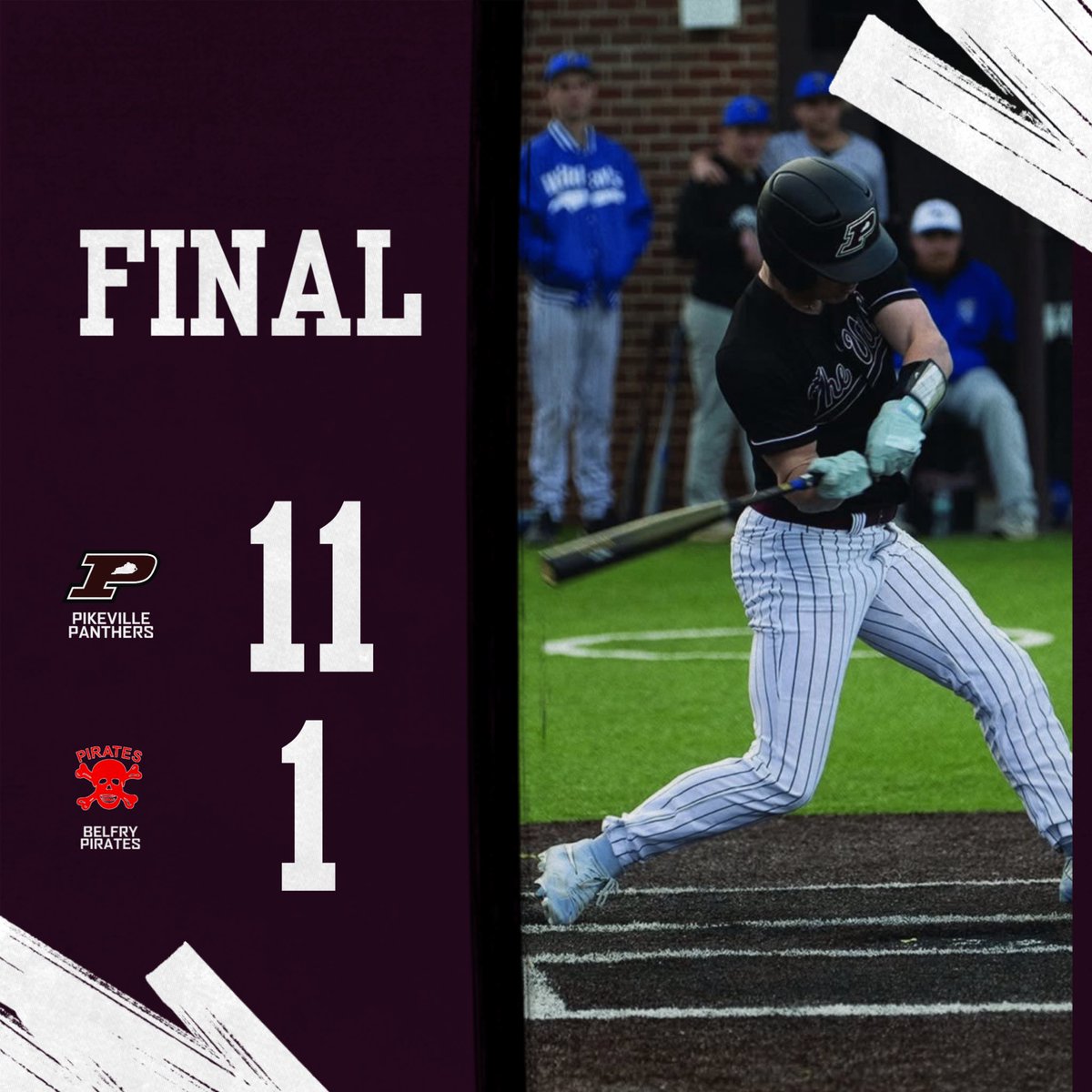 𝓜𝓸𝓿𝓲𝓷𝓰 𝓸𝓷 ☑️

Pikeville 11 Belfry 1 Final/6 Innings from Stonecrest in the 15th Region Quarterfinals. The Panthers end it early with 4 runs in the 6th. Pike High will play the winner of Paintsville/Lawrence County tomorrow at 6:00 PM. 

#HailPikeville 🐾