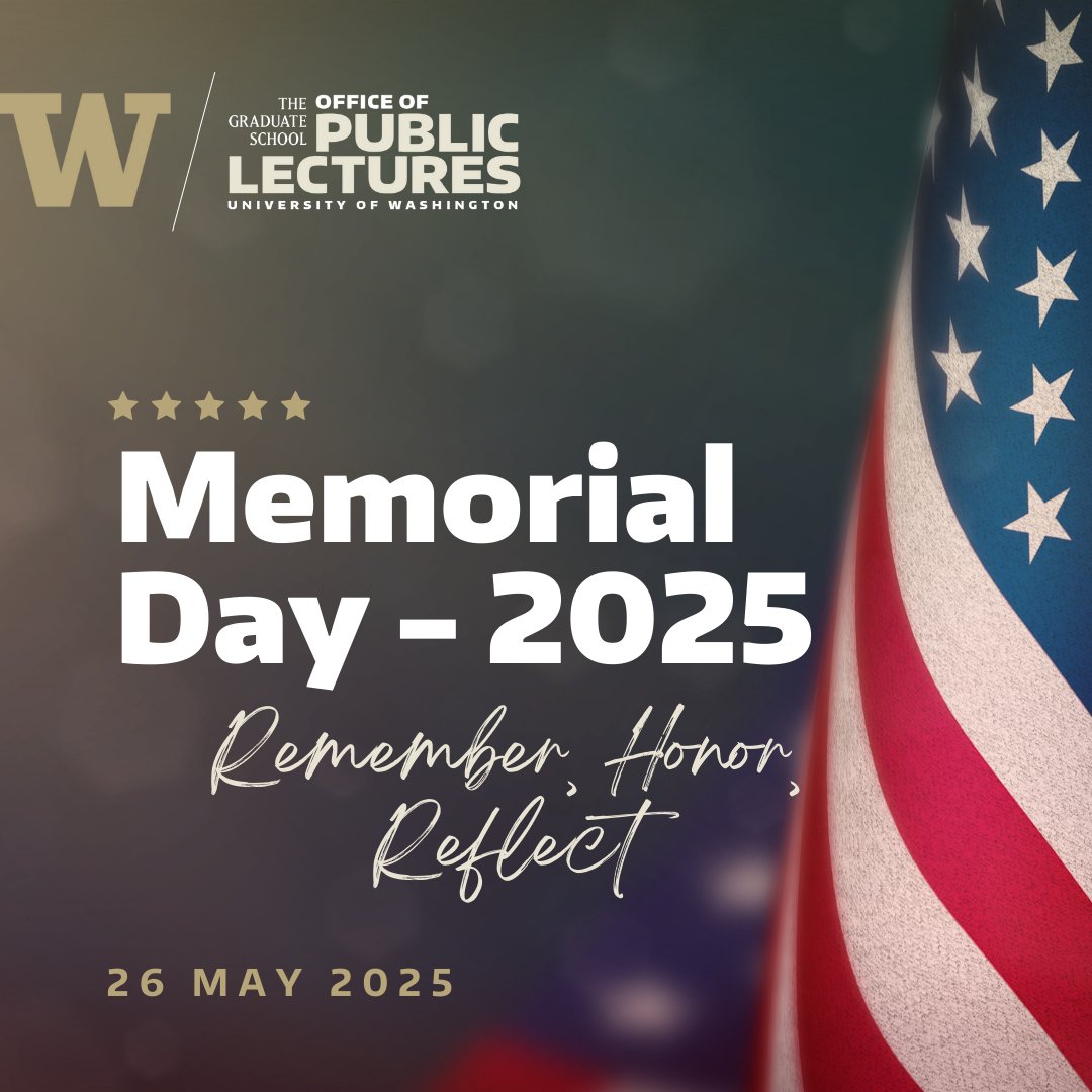 Today, we honor and remember the courageous individuals who gave their lives in service to our country. 🇺🇸

This Memorial Day, we reflect with gratitude and respect on their sacrifice and legacy.

Remember, Honor &amp; Reflect.

#MemorialDay #HonorAndRemember #UWPublicLectures