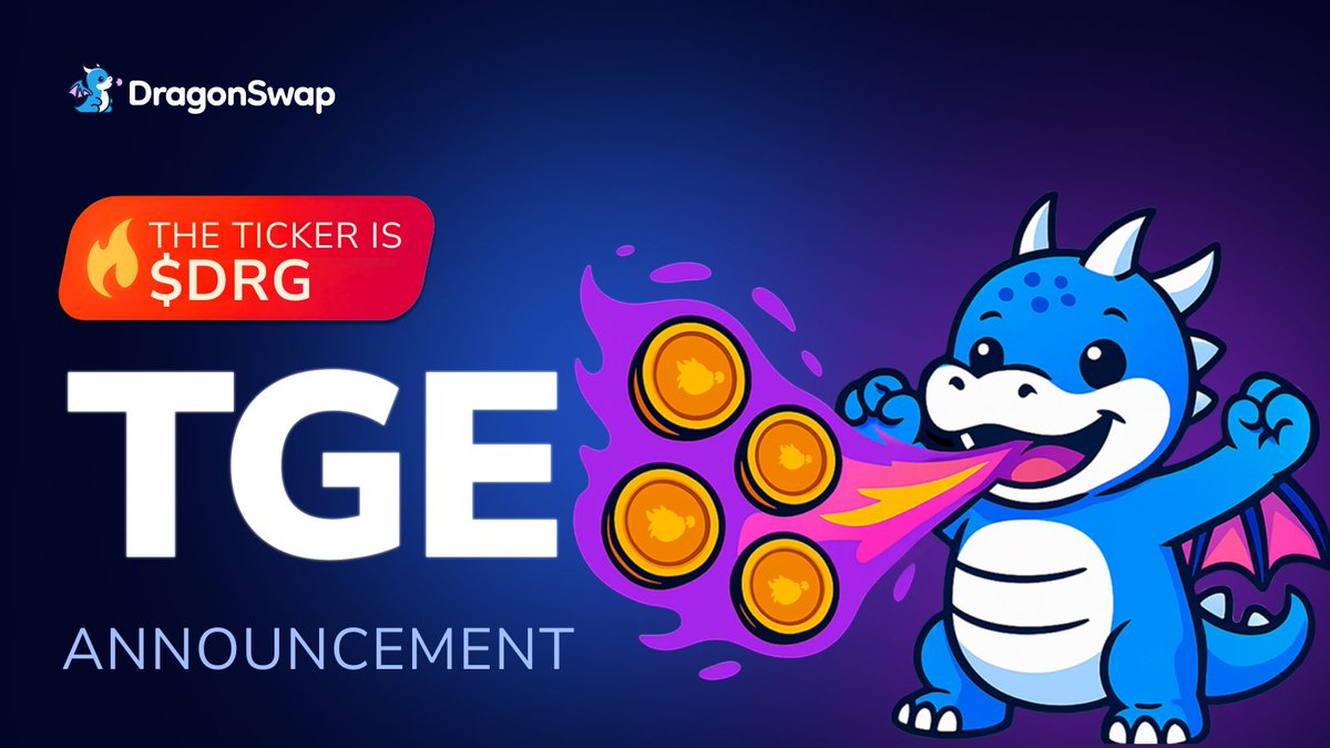 We hinted, you noticed! Now it's official. DragonSwap's TGE is set for June! 🔥

The ticker? $DRG. But that's not the full story. A rewards campaign is on the way! Earn xDRG by engaging with DragonSwap. 

If you're new here, this is your way in. Already one of the legends? Time