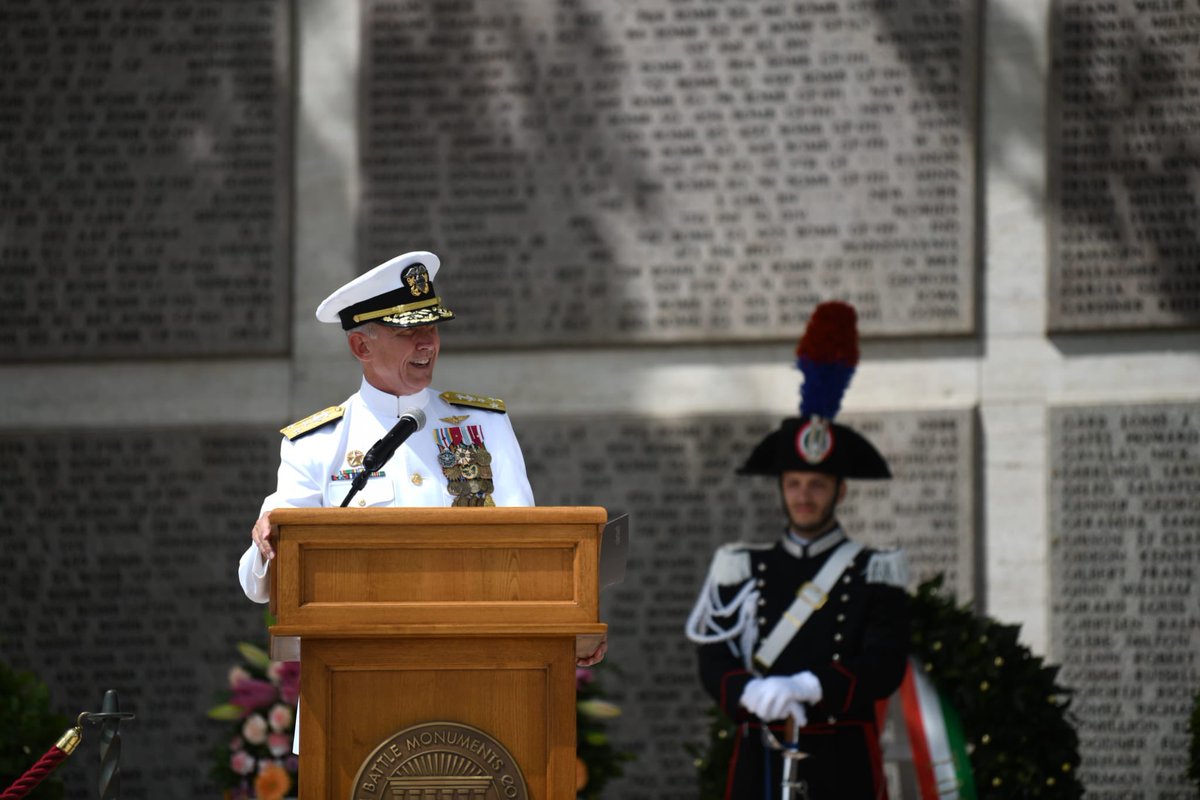 USNavyEurope's tweet photo. This Memorial Day, we walked among heroes across Europe, honoring those who rest in its hallowed ground. Their sacrifice echoes through every salute, every oath. We remember. We serve because they did. 🇺🇸⚓ #HonorThem #NAVEUR #ABMC #MemorialDay https://t.co/2N5jvxGPbr