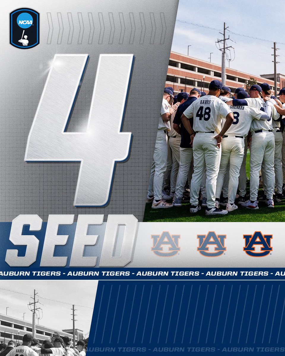 NCAABaseball's tweet image. 4 Seed

@Auburnbaseball

#RoadToOmaha