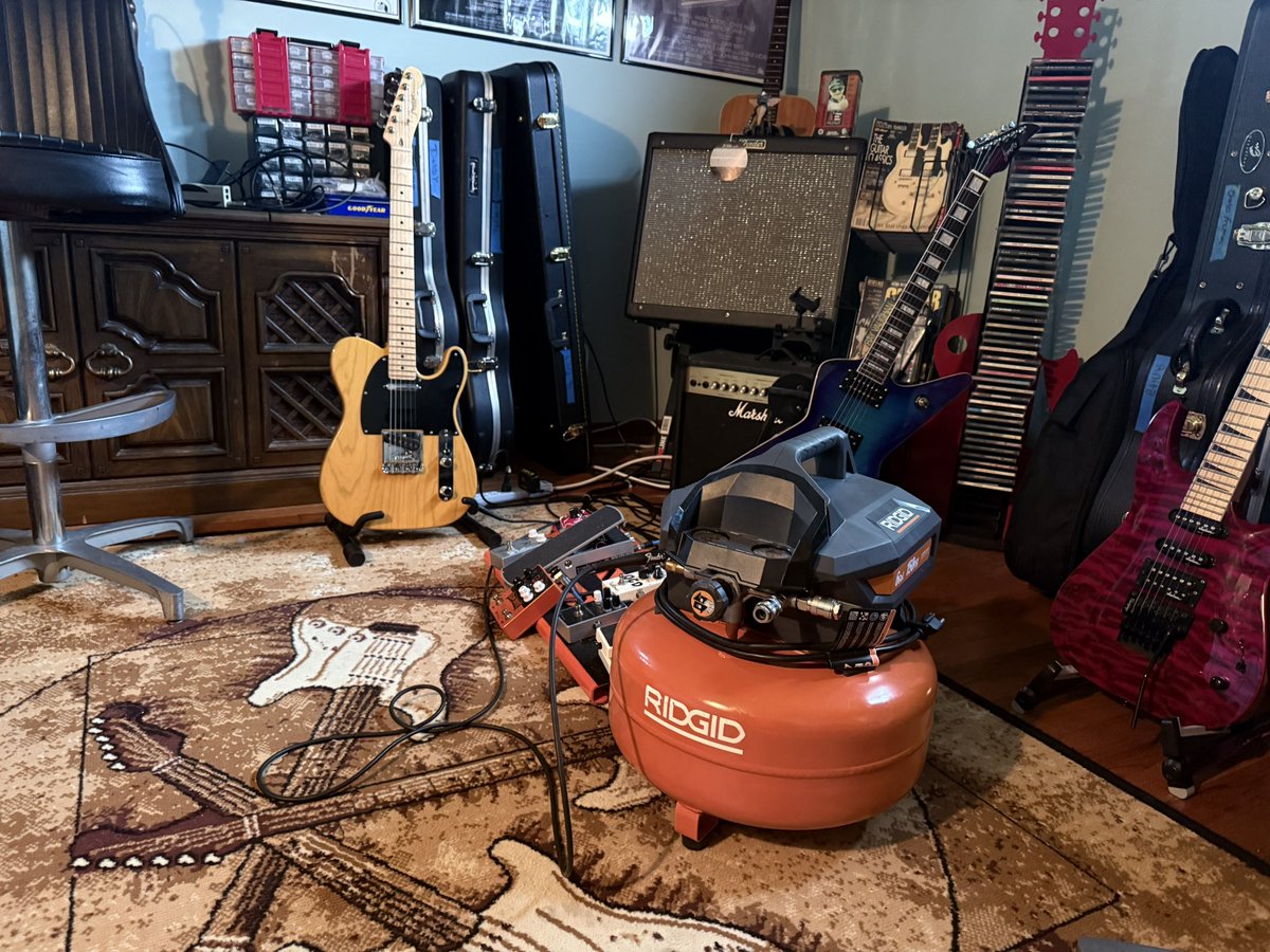 I hooked up the Telecaster to the compressor this morning didn’t seem to work.. Happy Memorial Day