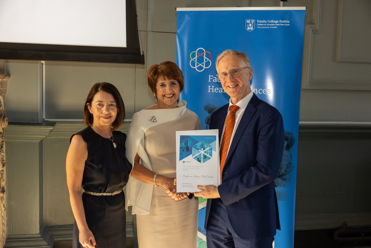 School of Nursing & Midwifery, TCD (@tcd_snm) on Twitter photo A big congratulations to colleagues from @tcd_snm who were recognised at the annual Faculty of Health Sciences Dean’s Awards which took place last week.
Prof <a href="/MccarrmMary/">Prof Mary McCarron</a> received the inaugural Dean's Award for Distinguished Service to Health Sciences.
Dr Jan De Vries and a A big congratulations to colleagues from @tcd_snm who were recognised at the annual Faculty of Health Sciences Dean’s Awards which took place last week.
Prof <a href="/MccarrmMary/">Prof Mary McCarron</a> received the inaugural Dean's Award for Distinguished Service to Health Sciences.
Dr Jan De Vries and a