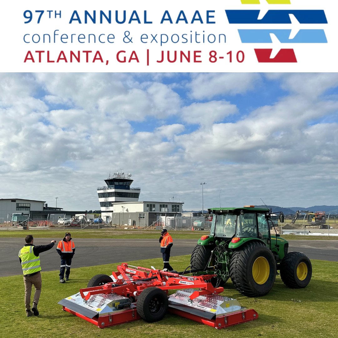 We'll be there! We are looking forward to attending the American Association of Airport Executives (@aaaedelivers) 97th Annual Conference &amp; Exposition. With airports requiring specific mowing requirements, we'll be introducing attendees to our USA-made, 24' 3" Pegasus S5 mower.