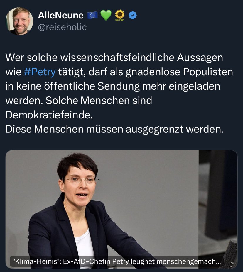 Marcel🎸 (@elliotstabler92) on Twitter photo Und wieso sollte <a href="/FraukePetry/">Frauke Petry</a> ausgegrenzt werden? Nur weil sie nicht deine Meinung vertritt? Mach dich nicht lächerlich. <a href="/reiseholic/">AlleNeune 🇪🇺💚🌻</a> Und wieso sollte <a href="/FraukePetry/">Frauke Petry</a> ausgegrenzt werden? Nur weil sie nicht deine Meinung vertritt? Mach dich nicht lächerlich. <a href="/reiseholic/">AlleNeune 🇪🇺💚🌻</a>