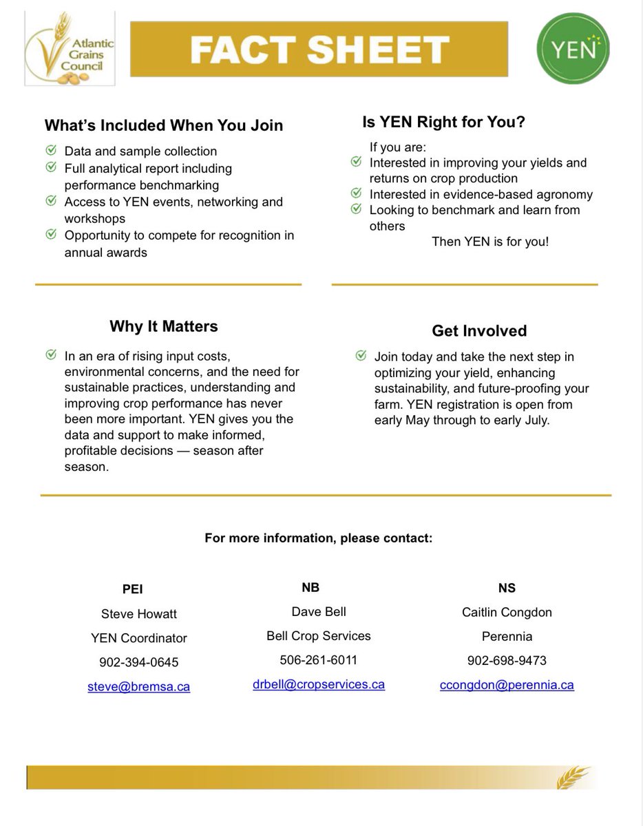 YEN Benefits to Growers⁉️
🔗 atlanticgrainscouncil.ca/wp-content/upl…