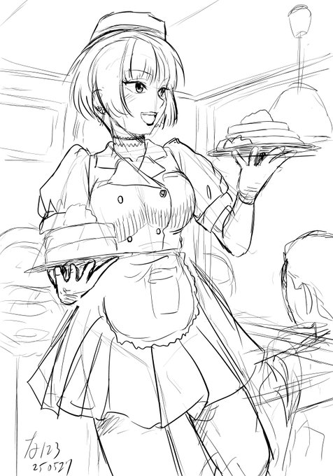 おはようございます!
朝練!

ダイナーで働くお姉さん。
夜はライブハウスでギター弾いてそう。 