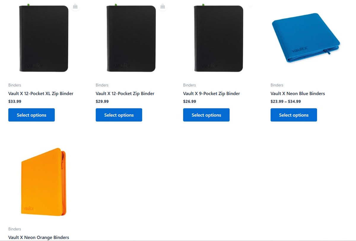 VAULT X BINDER RESTOCK!!!!

Our shipment arrives tomorrow are we are shipping this week! 

We managed to snag some of the new Neon colors aswell!

pressplaycards.com/shop/