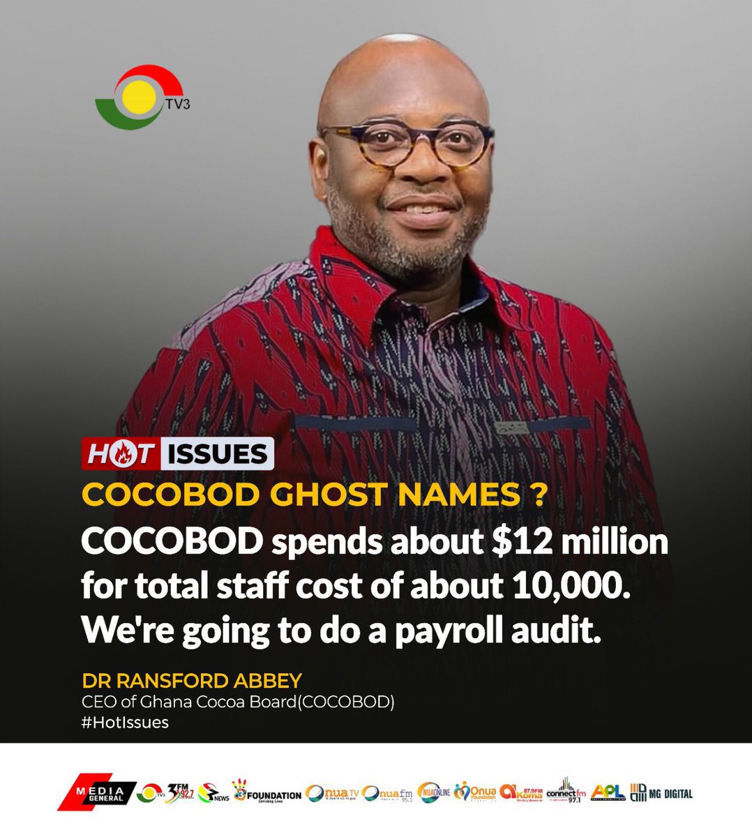 Omane Daniel Sillas Jnr (@omanes91887) on Twitter photo Payroll audit not only Cocoa Board but all state own enterprises
<a href="/joyce_bawah/">Joyce Bawah Mogtari</a>
<a href="/ghanacocoa2/">ghanacocoa</a>
<a href="/S_OkudzetoAblak/">Sam Okudzeto Ablakwa</a> Payroll audit not only Cocoa Board but all state own enterprises
<a href="/joyce_bawah/">Joyce Bawah Mogtari</a>
<a href="/ghanacocoa2/">ghanacocoa</a>
<a href="/S_OkudzetoAblak/">Sam Okudzeto Ablakwa</a>