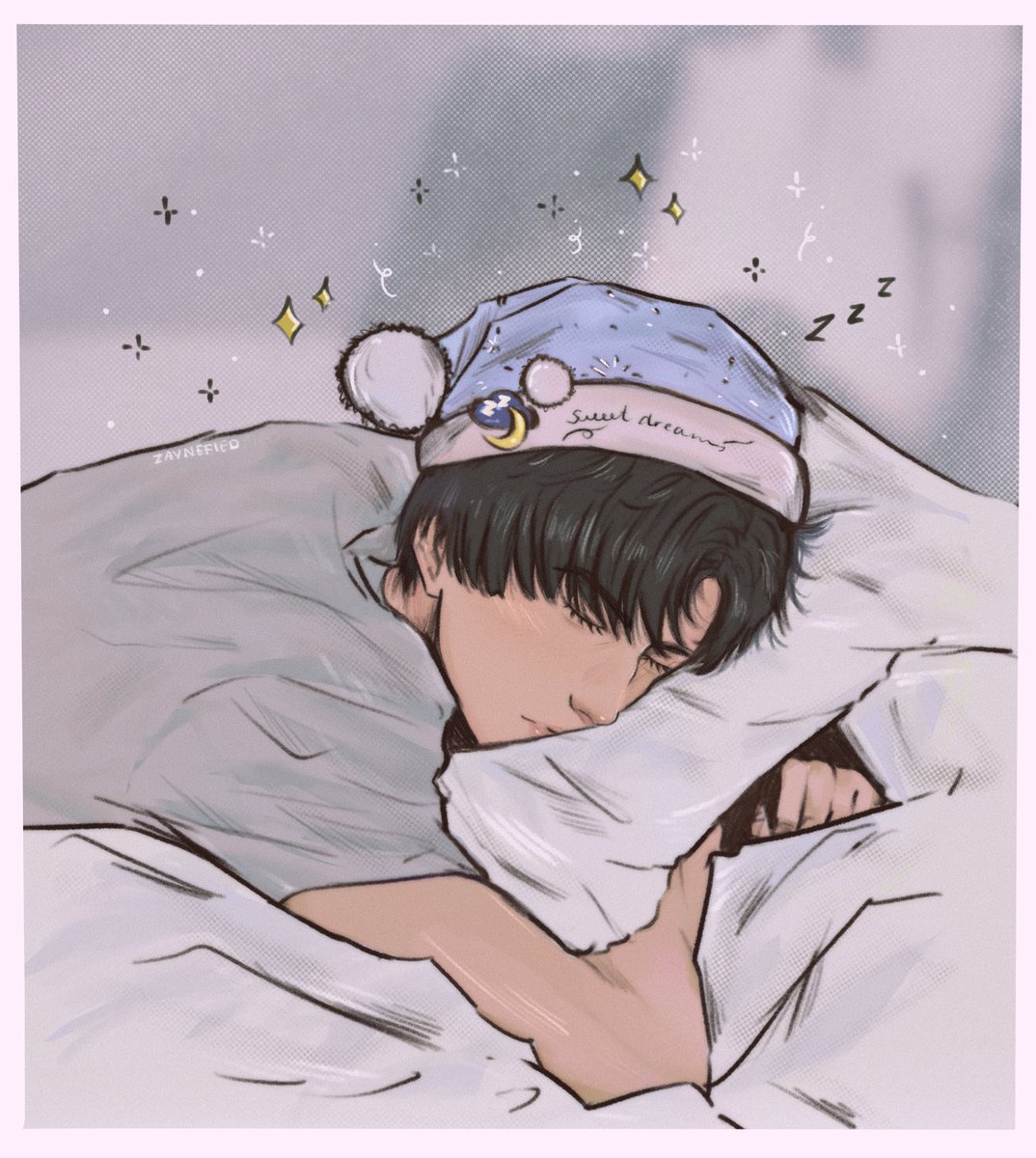 getting the rest he deserves with the eepy hat #zayne