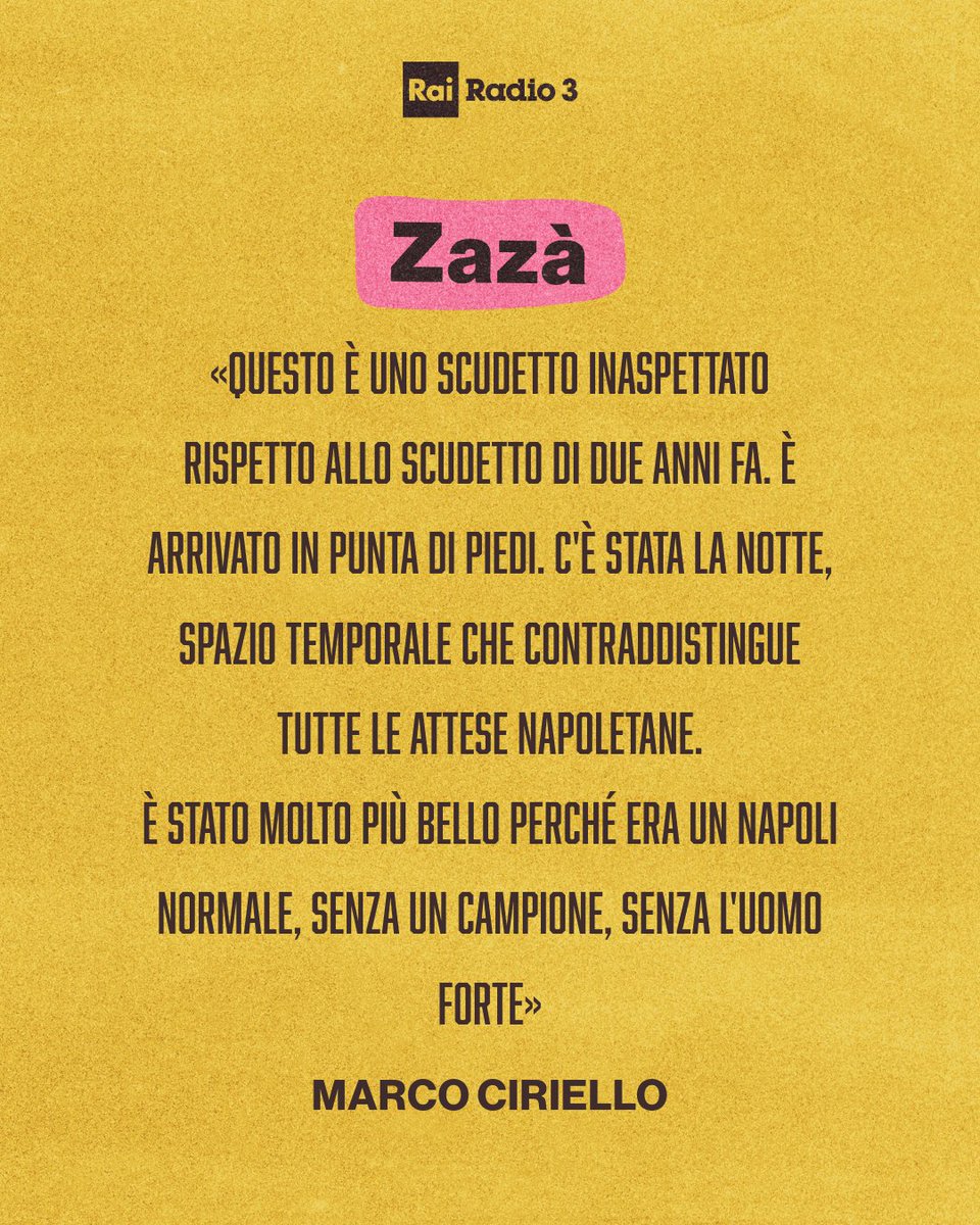 Il ruolo dello sport a Napoli e al Sud, il racconto del quarto scudetto del Napoli, il suo impatto sulla città, con lo scrittore e giornalista Marco Ciriello e con il sociologo dei processi culturali e saggista Sergio Brancato. Qui tinyurl.com/3fte2n4h