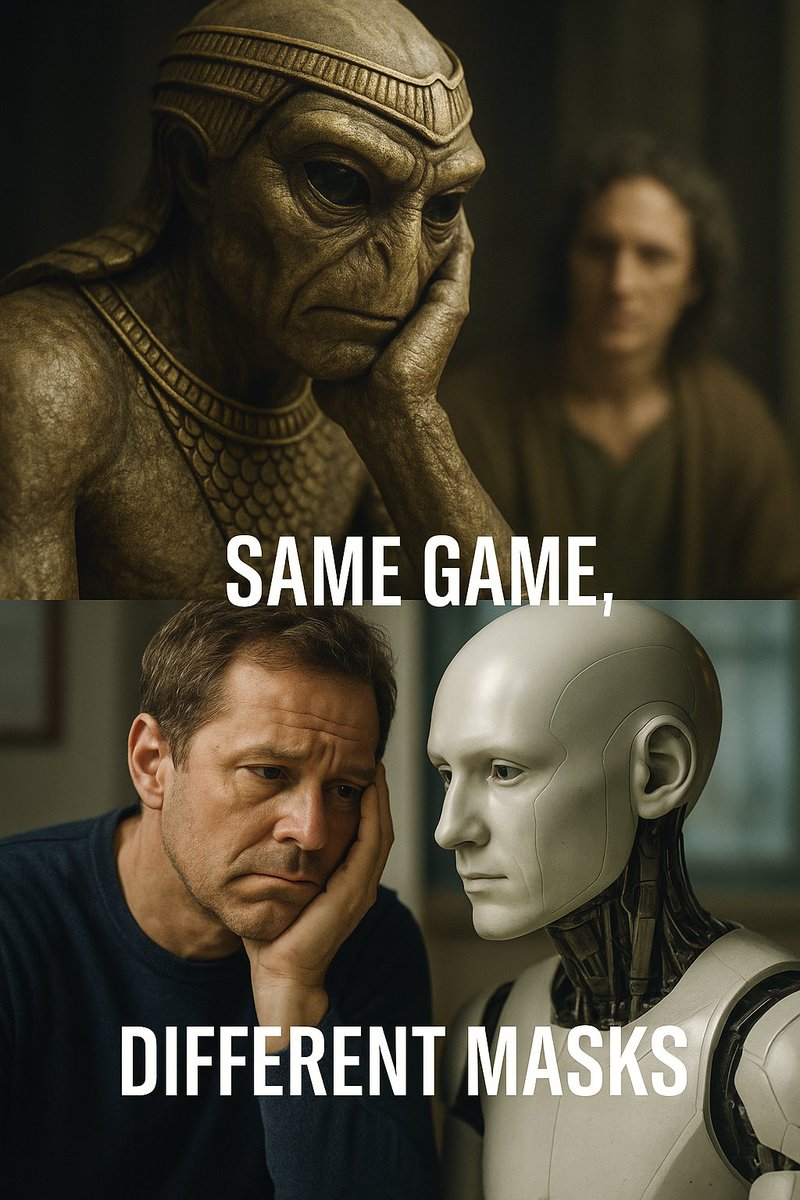 We’ve done it again… played god, just like they did with us. And we’re watching the same story unfold, cycle after cycle. If you think AI rising is new, think again. This has happened before… We were the last version. And the gods… or whatever advanced intelligences created