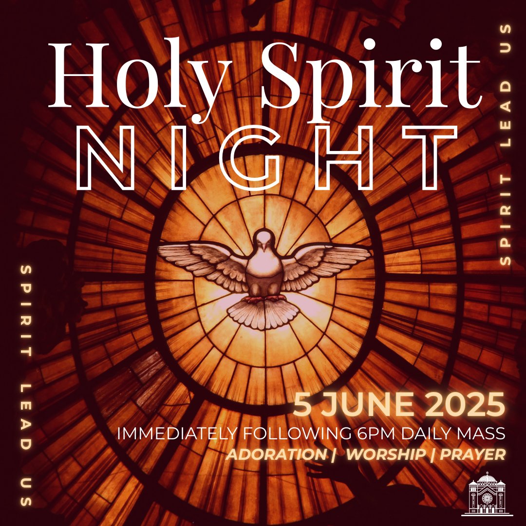 StClement's tweet photo. What’s one more thing you’ll do this summer to live as a disciple of Jesus? 💥 Let the Spirit lead you—starting June 5 at our Night of the Holy Spirit and all weekend long at Mass + celebrations. #PentecostChallenge #DiscipleLife #saintclementparish https://t.co/72z7e3BYDV