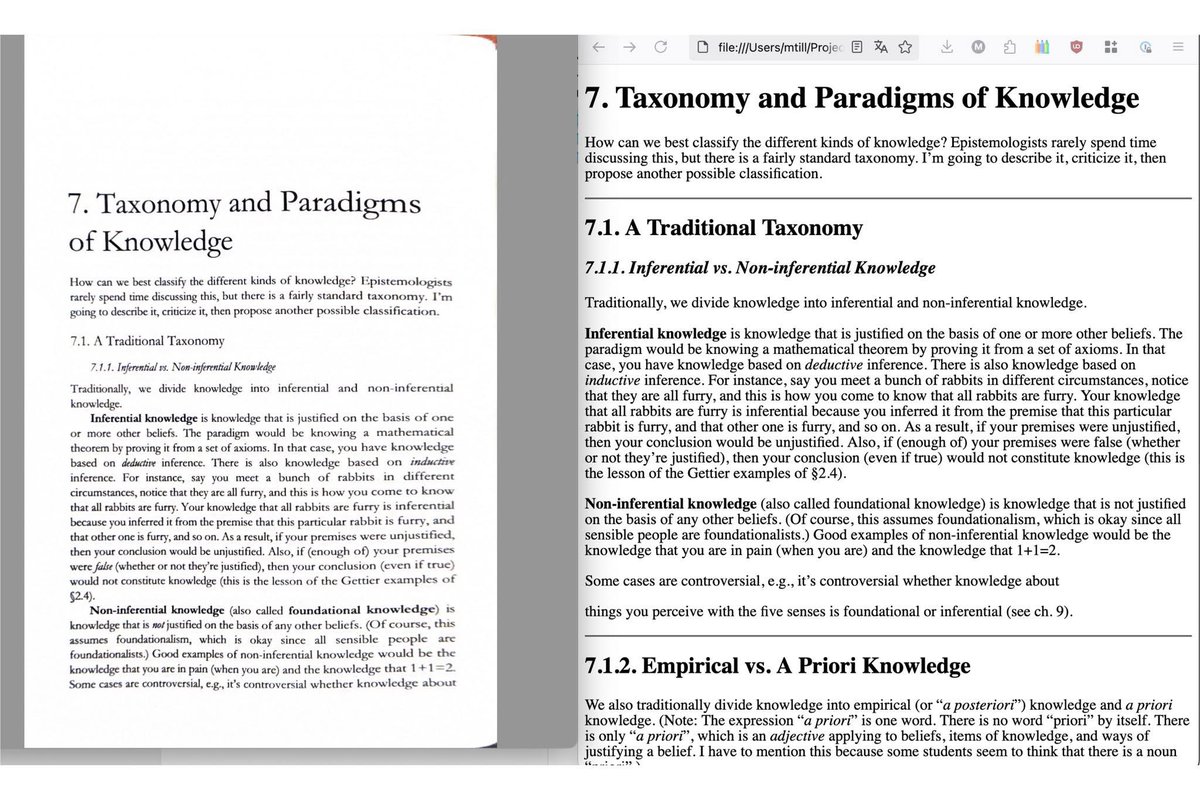 Jsem totálně hooked. Naprogramoval jsem si tu digitalizaci knih pomocí současných AI modelů, funguje to včetně obrázků, blbostí jako spojení odstavců co začínají na jedné a končí na druhé straně, posunutí referencí na konec kapitoly a dalších věcí. 

Bonus: dělám to na druhý