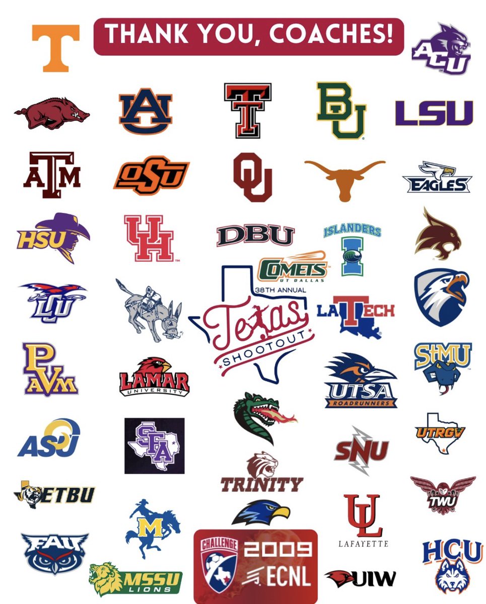 Thank you to all the coaches that came out to watch us play in the Texas Shootout this weekend!