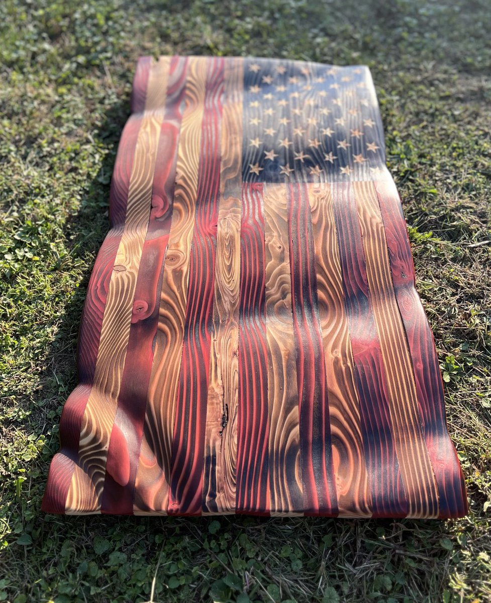 The throttling is pretty bad today, so I’m gonna need some extra help with shares on this one. 

My husband and I are J6ers that make and sell wooden flags. 

If you want one for the Fourth of July, order now so it arrives on time. 

Each flag is made to order and signed on the