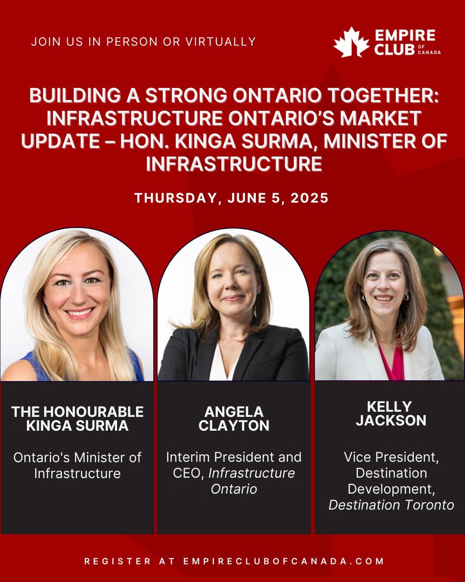 Kinga Surma (@kingasurmampp) on Twitter photo I’m excited for the upcoming P3 Market Update. Join <a href="/InfraOntario/">Infrastructure Ontario</a>'s Angela Clayton and I on June 5th at the <a href="/Empire_Club/">The Empire Club</a> to hear details about Ontario’s major projects.
Learn more: empireclubofcanada.com/event/building… I’m excited for the upcoming P3 Market Update. Join <a href="/InfraOntario/">Infrastructure Ontario</a>'s Angela Clayton and I on June 5th at the <a href="/Empire_Club/">The Empire Club</a> to hear details about Ontario’s major projects.
Learn more: empireclubofcanada.com/event/building…