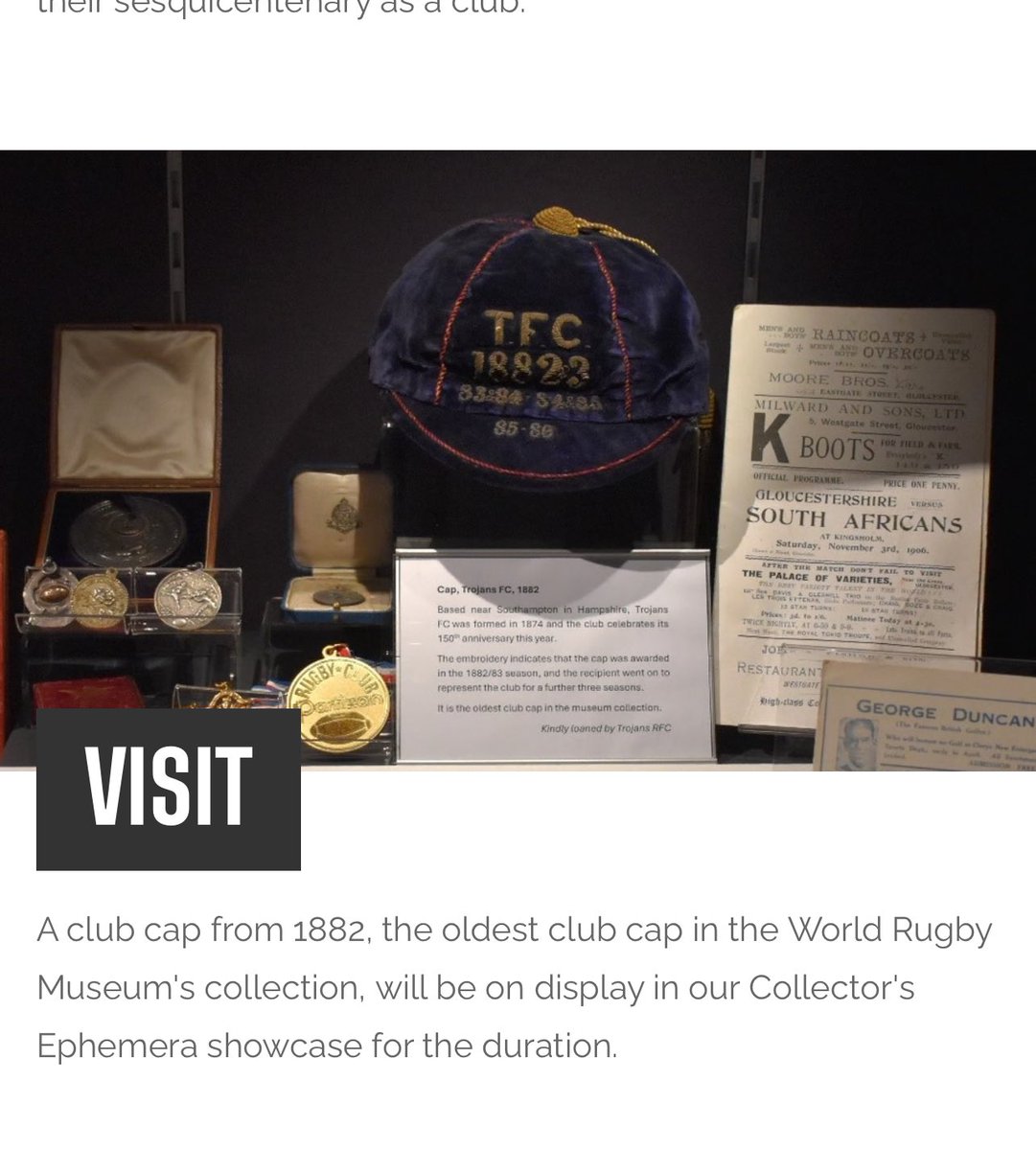 Frederic Humbert (@frederic) on Twitter photo <a href="/StHelensArchs/">St. Helen’s Archive</a> Your 1880 Swansea RFC cap is a serious contender to be the world oldest surviving club cap !
That’s two years older than the oldest club cap kept at World Rugby Museum (Trojans FC 1882)
And cheers to Dave ;) <a href="/StHelensArchs/">St. Helen’s Archive</a> Your 1880 Swansea RFC cap is a serious contender to be the world oldest surviving club cap !
That’s two years older than the oldest club cap kept at World Rugby Museum (Trojans FC 1882)
And cheers to Dave ;)