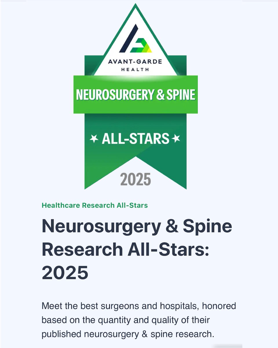 Ogilvy_Research's tweet photo. 🎉 Huge congratulations to our incredible P.I., Dr. Christopher S. Ogilvy (@chrisogilvyMD), for being named among the Top 1% of Neurosurgery &amp; Spine Research All-Stars for 2025! 🧠✨

#neurosurgery #researchexcellence #brainresearch #OgilvyResearchGroup #academicmedicine https://t.co/QoV1dWR37r