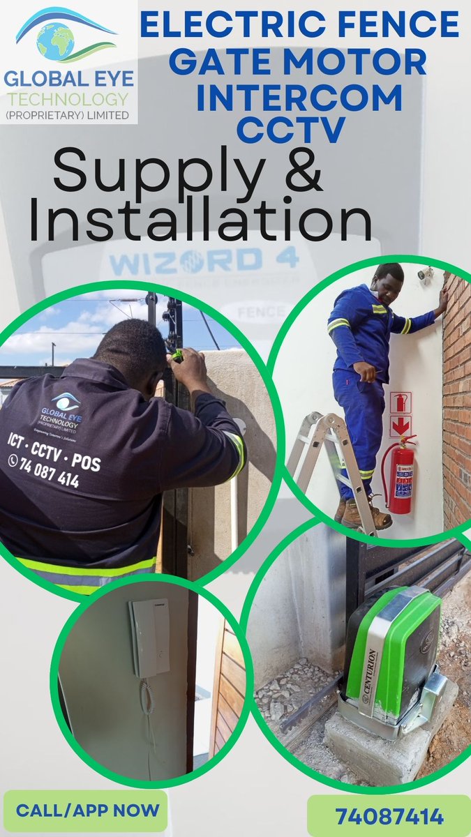 RapsGetech's tweet image. CCTV ✅ Alarm ✅ Electric Fence ✅ Gate Motor ✅
We install full security systems that protect your home or business — all in-house.
📍 Gaborone
📞 74087414
📧 info@globaleyetech.co.bw
#SecurityBW #CCTVBotswana #GlobalEyeTech