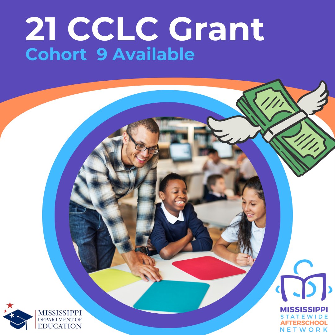 MSAfterschool's tweet photo. 🚨 GRANT ALERT! The 21st CCLC Cohort 9 Grant RFP is officially released by MDE! 🎉 
Federal funding available for MS afterschool programs.
Find all details on this huge opportunity ➡️ https://t.co/aGtv4hxjUG

#21stCCLC #Afterschool #Grants #Funding #Education #Mississippi #MSAN https://t.co/h5J2XEy0dG